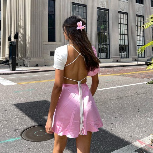 Zara Pink Satin Effect Mini Skirt - Picture 7 of 17